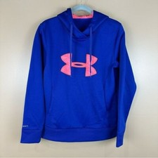 Under Armour Storm Blue Womens Logo Sweatshirt Hoodie Small Athletic Casual