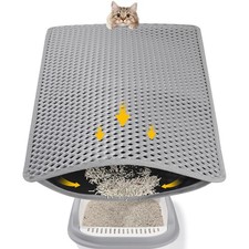 Double Layer Cat Litter Mat, 24x15 Inch Waterproof Litters Mat, Non-Slip Cat ...