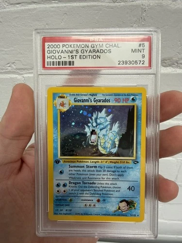 PSA 9 1st Edition Giovanni's Gyarados Holo 5/132 - 2000 Gym Challenge Pokemon