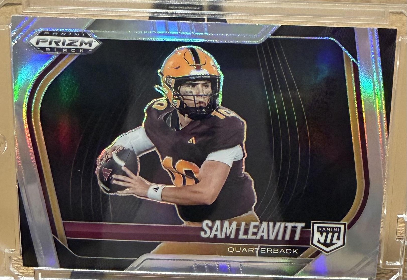 2025 Panini Prizm Black #182 Sam Leavitt Prizms Silver