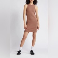 BP Rib Tank Mini Dress in Brown Topaz - Size Small