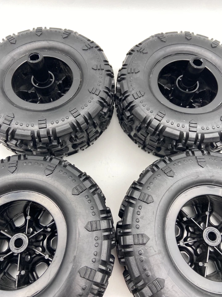 Rodas e pneus Ford Bronco novo amarelo brilhante RC Rock Crawler conjunto de 4 em escala 1/8 - Imagem 3 de 3