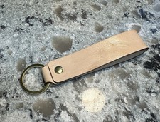Handmade Leather Key Chain with Brass Key Ring - Personalized