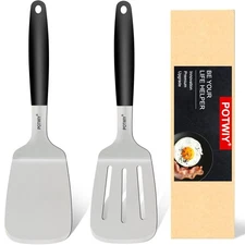 Stainless Steel Wide Spatula Set, Heavy Duty Large Metal Spatulas for Cast Ir...