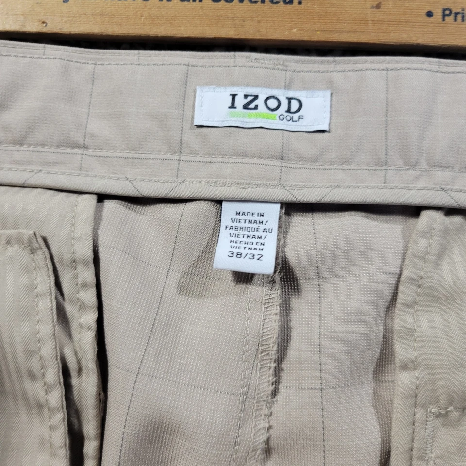 Izod Golf Pants Mens 38x32 Beige Laid Straight Performance - Image 3 of 4