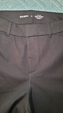 Old Navy Women  s Black High-Rise Skinny Dress Pants Flat Front Pockets