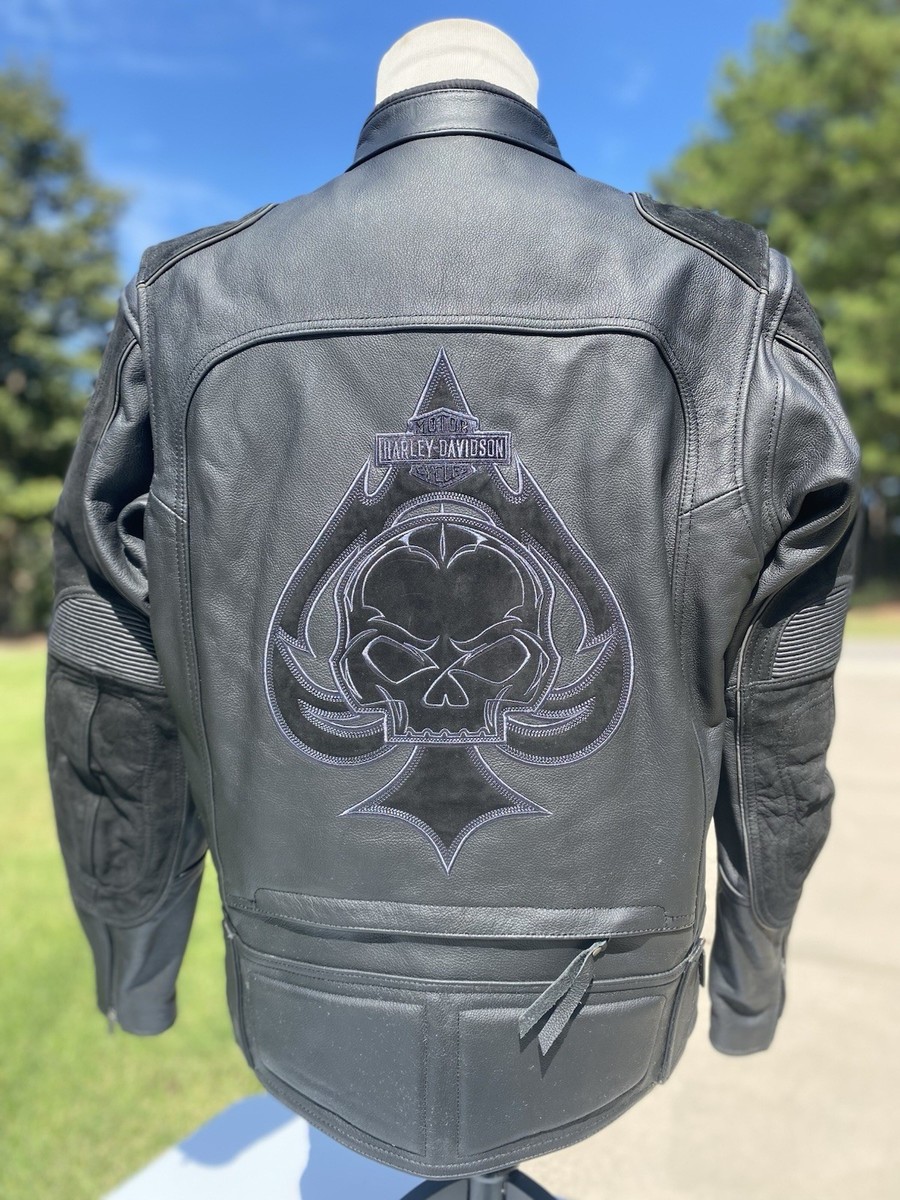 Harley Davidson Men DARKNESS Leather Jacket Large 97088-12VM