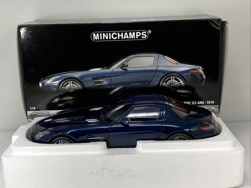 1/18 Minichamps 2010 Mercedes-Benz SLS AMG Blue Metallic 100039021