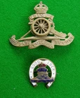 WW1 Royal Artillery Good Luck Sweetheart with Revolving Wheel Cap Badge