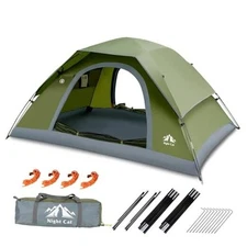  Upgraded Backpacking Tents 1 2 Tent Pro-2 Person(7x4.6x3.8 ft) Olive Green