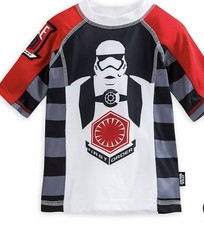 Disney Store Star Wars Stormtrooper Rash Guard Swim Shirt Boy Size 7/8. NWT.