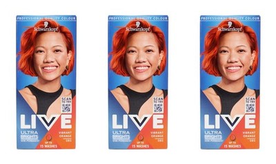 3x Schwarzkopf Live Ultra Brights Vibrant Orange 085 EAN5012583212218