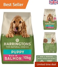 10kg Natural Puppy Dry Food with Salmon - Smaller Kibbles for Growing Puppies 4.20 per kilo