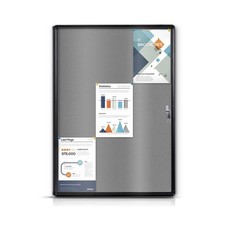 Enclosed Bulletin Board Lockable Display Case Message Board with Locking Door...