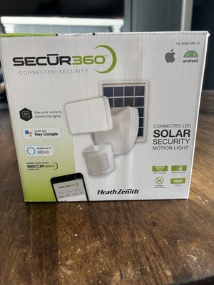 HeathZenith Secur360 Solar LED Motion Security Light Wi Fi App/Voice 1000lm