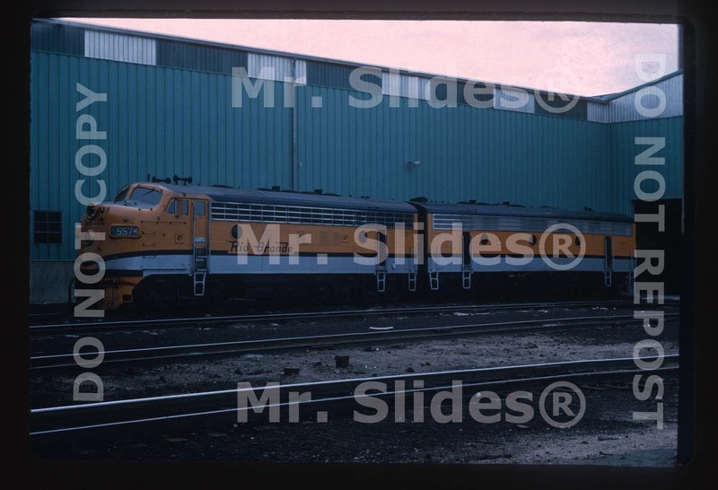 Original Slide D&RGW Rio Grande F7A 5574 & F7B 5572 Denver CO 1965