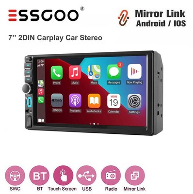 7'' Double Din Car Stereo Radio Head Unit Apple Carplay & Android Auto SWC BT FM