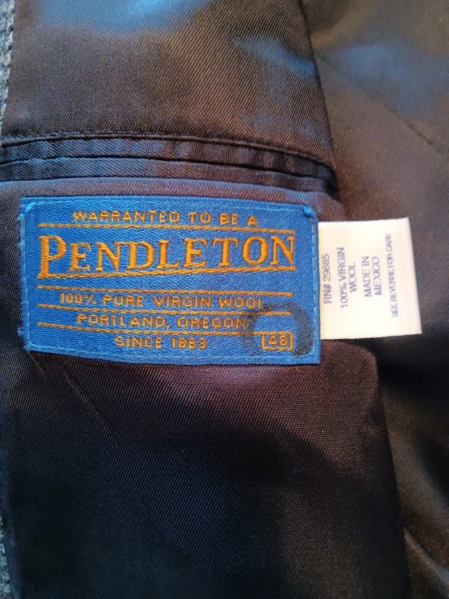 Pendleton Men's Wool Jacket With Suede Elbows and… - image 8