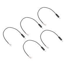 5pcs 3.5mm Male Jack 1/8" TRS 2 Plug 41mm 26AWG Pole Cable, 0.3 m