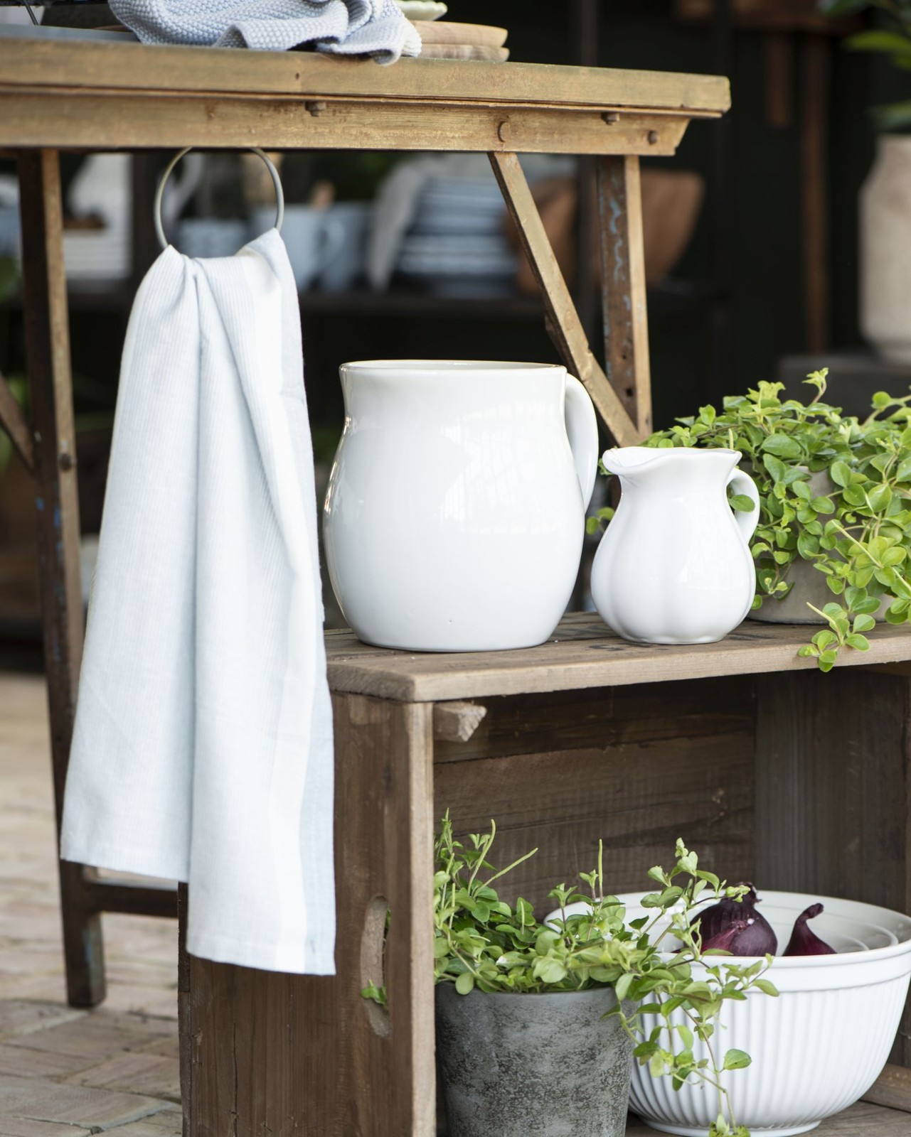 Ib Laursen - Krug Mynte Keramik 2,5l Pure White Weiß (2095-11) Kanne Vase