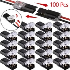 20/50/100 H2 2-Pin Wire Connectors Quick Connect Terminal Block Nylon Copper