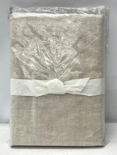 BRAND NEW Pottery Barn Belgian Flax Linen Contrast Flange EURO Sham~Flax/White