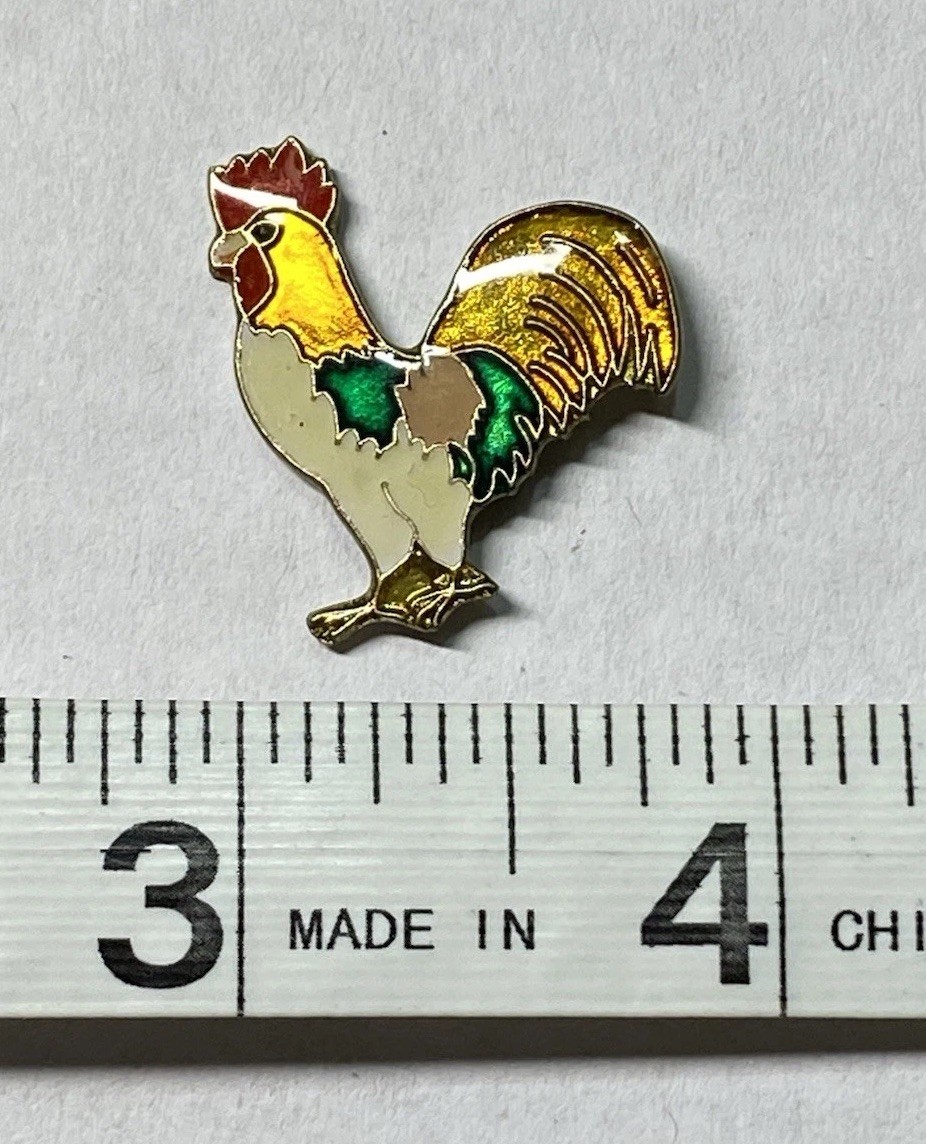 Colorful Rooster Chicken Lapel Metal Hat Jacket Pin