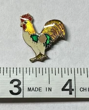 Colorful Rooster Chicken Lapel Metal Hat Jacket Pin