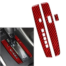 Red Carbon Fiber Interior Gear Shift Cover Trim For Honda Accord 2013-2017 US