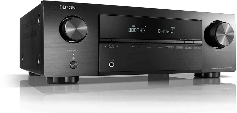 Denon AVR-X250BT 5.1 Channel 4K Ultra HD AV Receiver With Bluetooth - Image 2 of 4