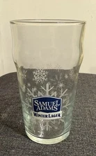 Samuel Adams Winter Lager Beer Pint Glass with Snowflakes, Excellent Condition 