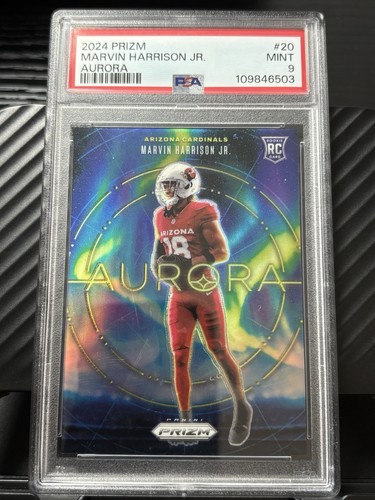 2024 Panini Prizm - Aurora Marvin Harrison Jr. #20 (RC) PSA 9
