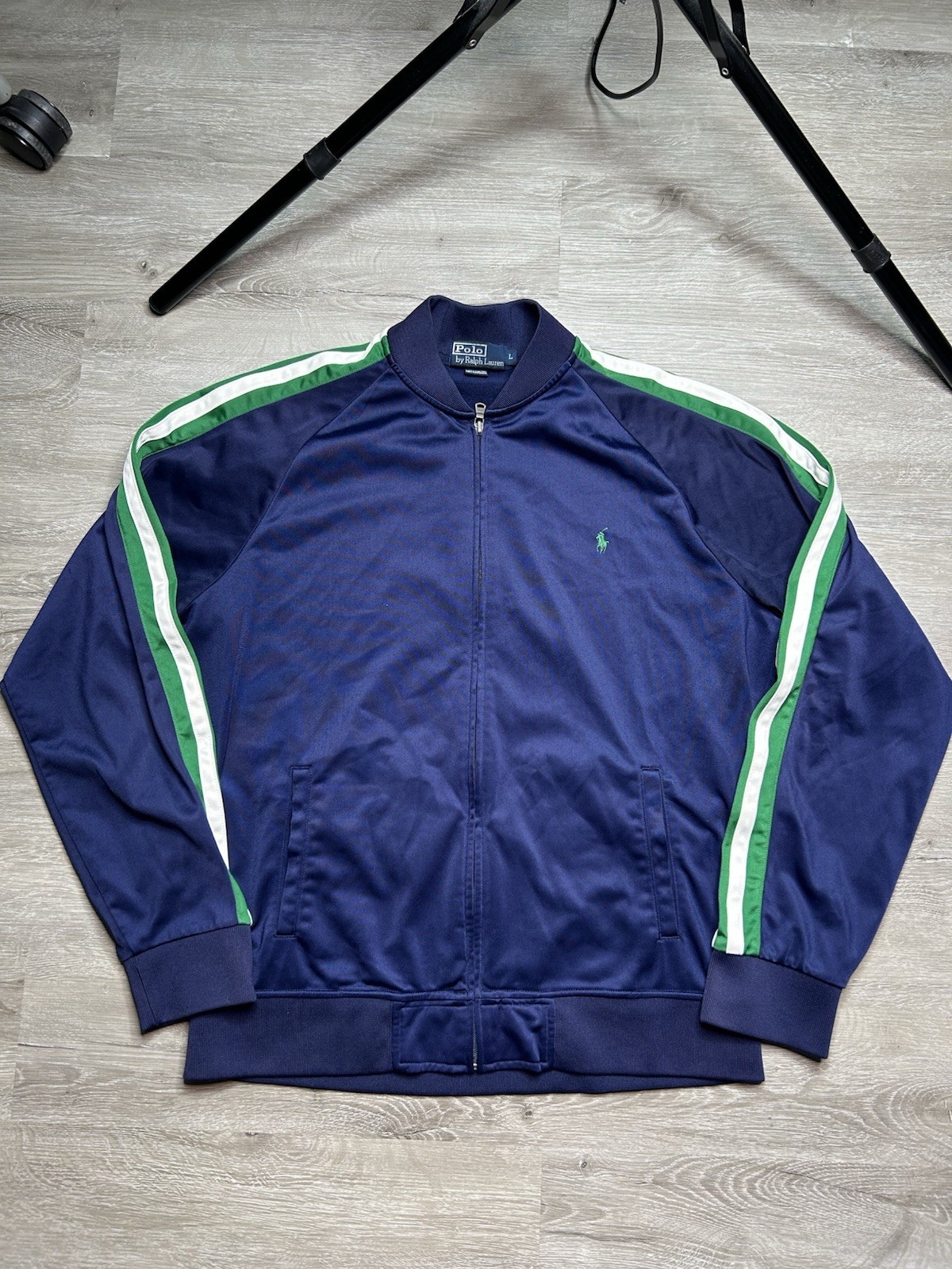 Polo Ralph Lauren Vintage Track Jacket Men’s Size Large Polyester Full Zip