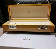 Display wooden Case 5 Holder box for  Omeg watches  
