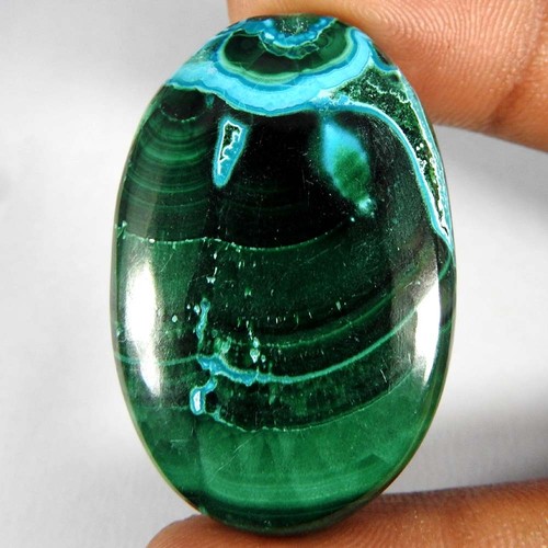 Cabochon Ovale Malachite Chrysocolle 71,22 Carats - Pierre Naturelle Afrique Du Sud