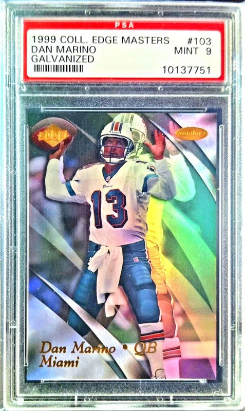1999 Collector's Edge Masters Dan Marino #103 Galvanized /1000 PSA 9 Mint