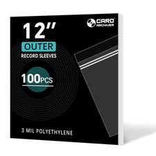 100 Pack 12 inch Vinyl Record Outer Sleeves - 3 Mil Crystal Clear Polyethylen...