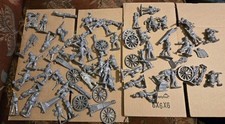 Vtg Lot Of Unpainted Untrimmed Lead Toy Soldiers Canons Flags Drummers Buglers