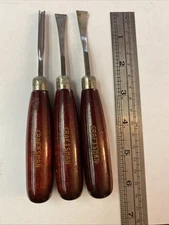 3pc Set Wood Carving Chisel/ Gauge Vintage 
