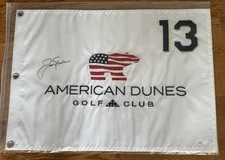 Jack Nicklaus signed flag American Dunes  Embroidered 20 x 14 JSA Certificate