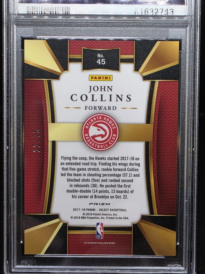 Panini Select John Collins RC Orange Prizm 2017/75 PSA ¡10 Hawks Clippers!! Foto 4 de 4