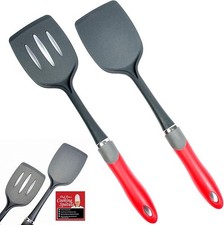 Image of 2-pc Kitchen Spatula Set -2 Yr Warranty- Non-Scratch and Non-Stick Nylon Solid &