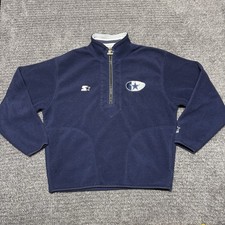 Vintage Dallas Cowboys Starter Pro Line NFL 1/4 Zip Pullover Fleece Jacket Sz M