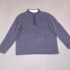 Orvis Sherpa Lined Fleece Sweater Mens XL Blue 1/4 Zip Pullover Heavyweight