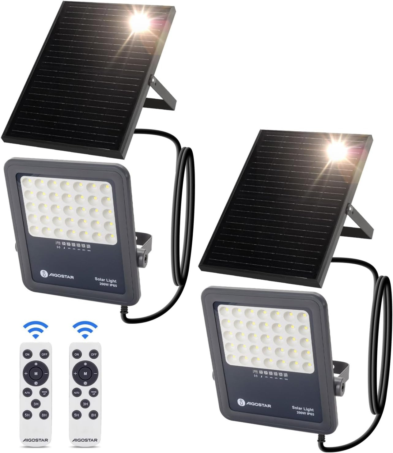 Faretto Solare 200W Esterno 2000Lm con Telecomando | Illuminazione LED IP65