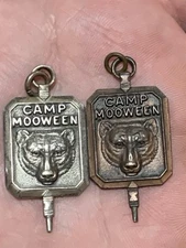 Vintage 1930s-1940s Boyscout Charms Pendants In Silver And Copper Camp Mooween