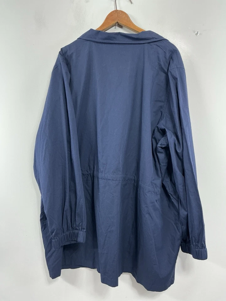 Chaqueta cortavientos All American Comfort para mujer 3X azul cremallera completa cordón  Foto 2 de 4