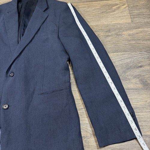 NORDSTROM Men's Shop Italian Ormezzano Linen Navy Dual-Vent Slim Blazer 44L - Picture 10 of 16