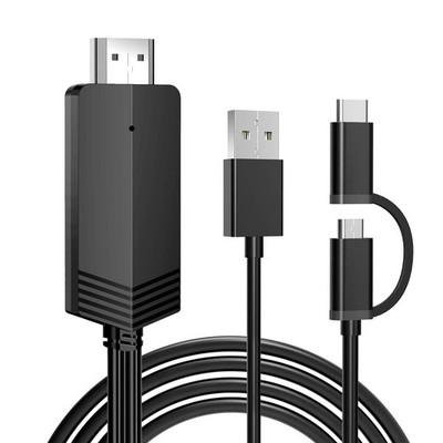 2-in-1 USB Micro USB Android to TV HDMI Cable, MHL to TV HDMI Adapter 1080P H...