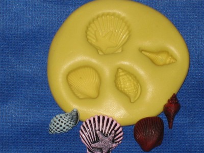 Seashell Sea Shell Silicone Push Mold Polymer #958 Clay Resin Plaster Mould